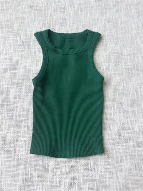 Tiger Friday Forest Green Ribbed High Neck Tank 🦎 Size Youth Large